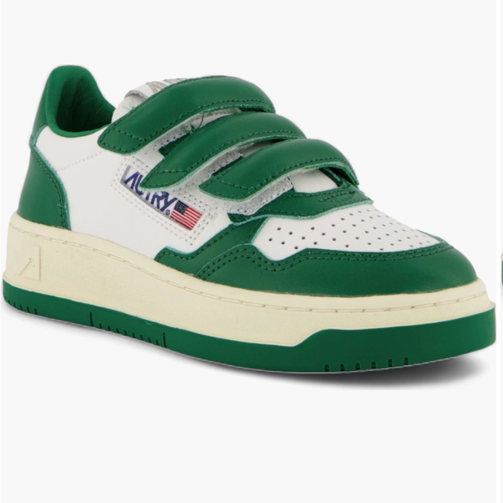 Altry Kids Green and White Velcro Sneakers